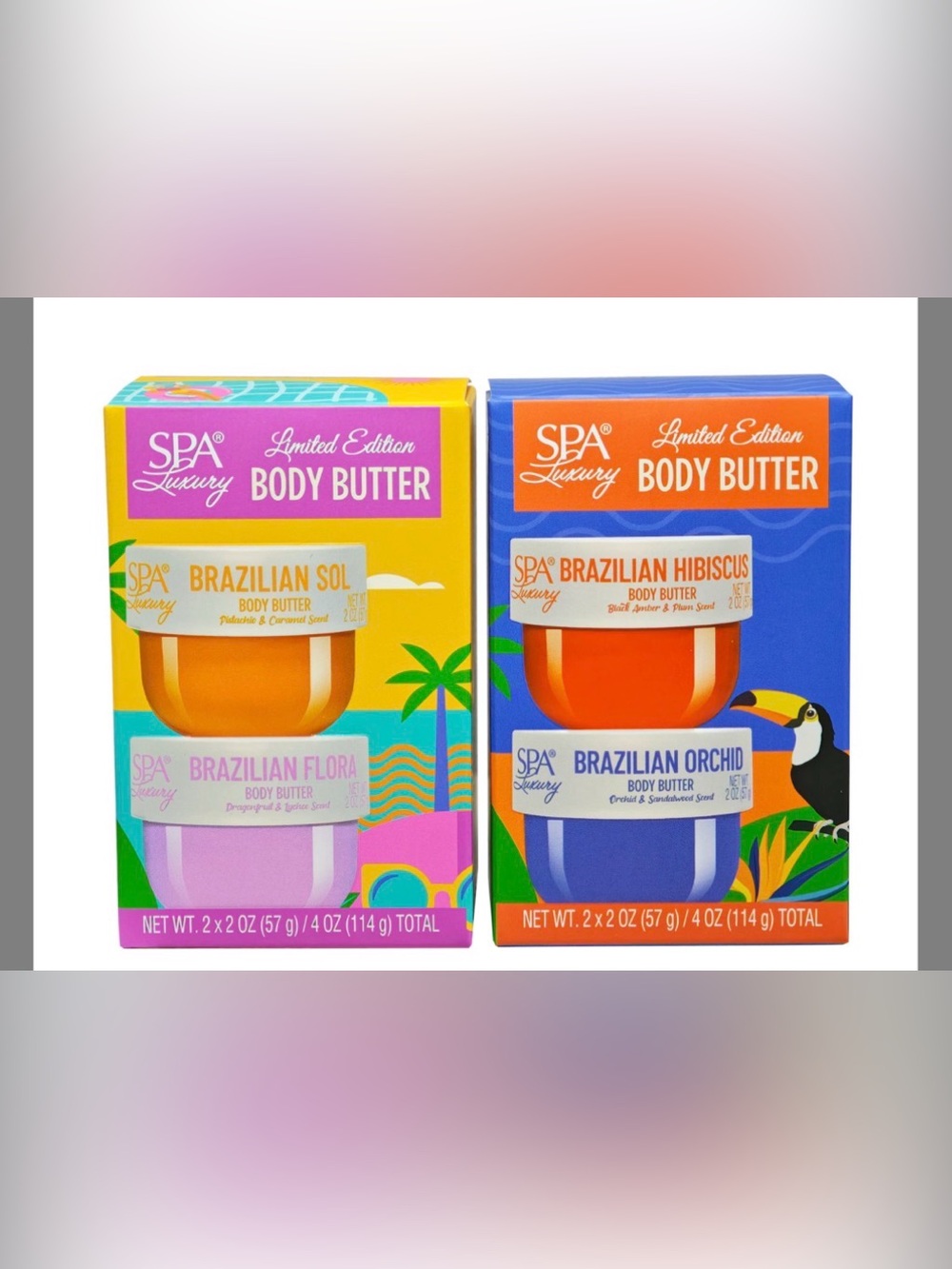 Spa Luxury Brazilian Hibiscus, Sol, Floral & Orchard Compact Body Butter-Bundle
